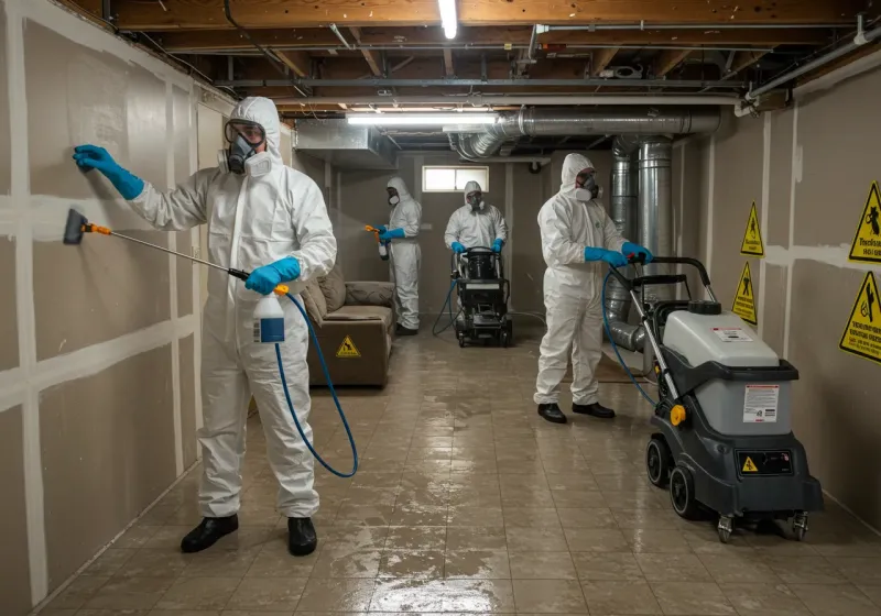 Basement Moisture Removal and Structural Drying process in Winston County, AL